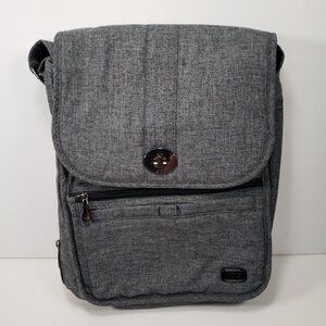 Lug Moped Purse Womens Heathered Grey Crossbody Shoulder Day Bag EUC